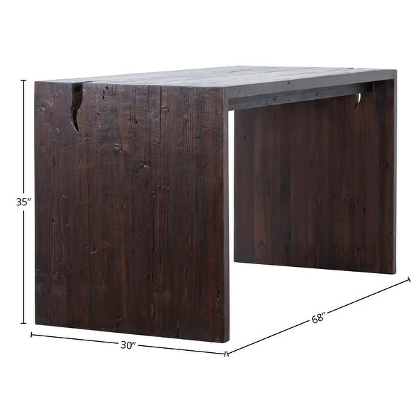 Evie Reclaimed Pine 68" Waterfall Style Dining Counter Table Bed Bath